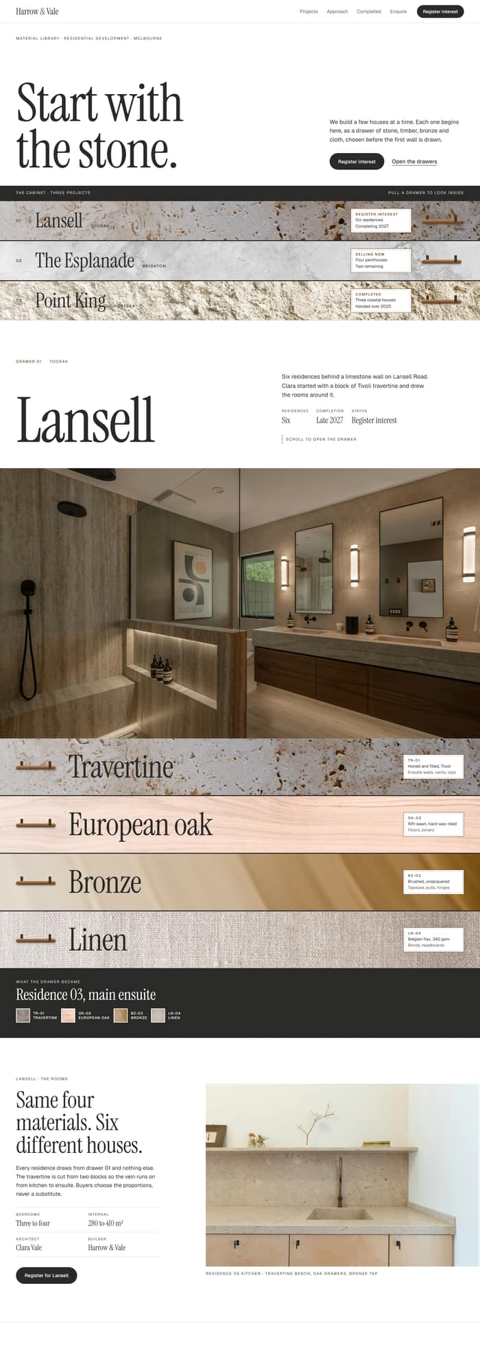 A homepage concept for the same business