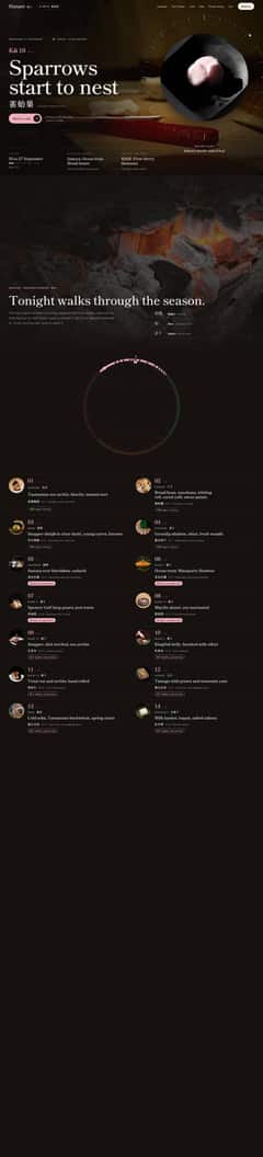 Hanare, seasonal counter dining